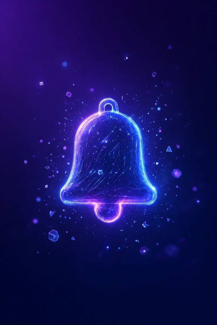 our-services-03 abstract 3d glowing envelope or notification bell icon made